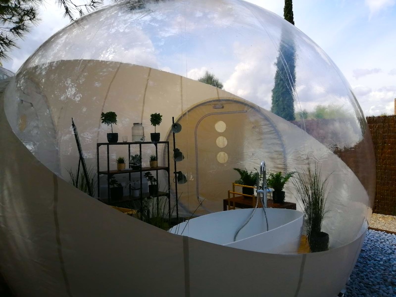 Bubbeltent van Glamping Nomading Camping Alicante (achterland Costa Blanca)