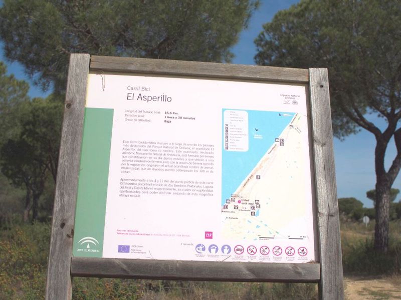 Fietsroute El Asperillo langs de kust van nationaalpark Doñana
