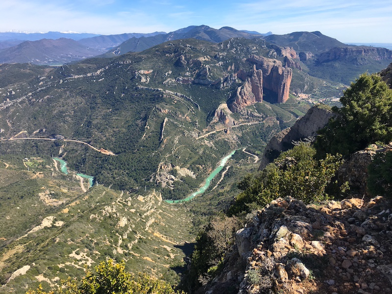 Gállego rivier en de Mallos de Riglos (Aragon)