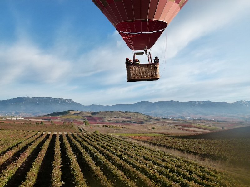 Wijngebied La Rioja vanuit luchtballon