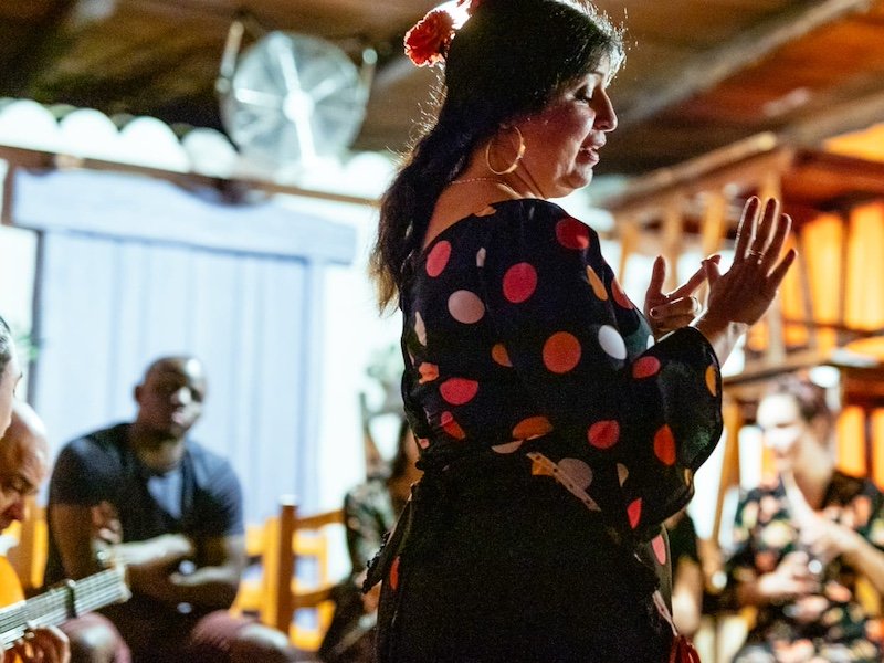 Maria la Serrana tijdens een intieme Flamenco verstelling in Sevilla