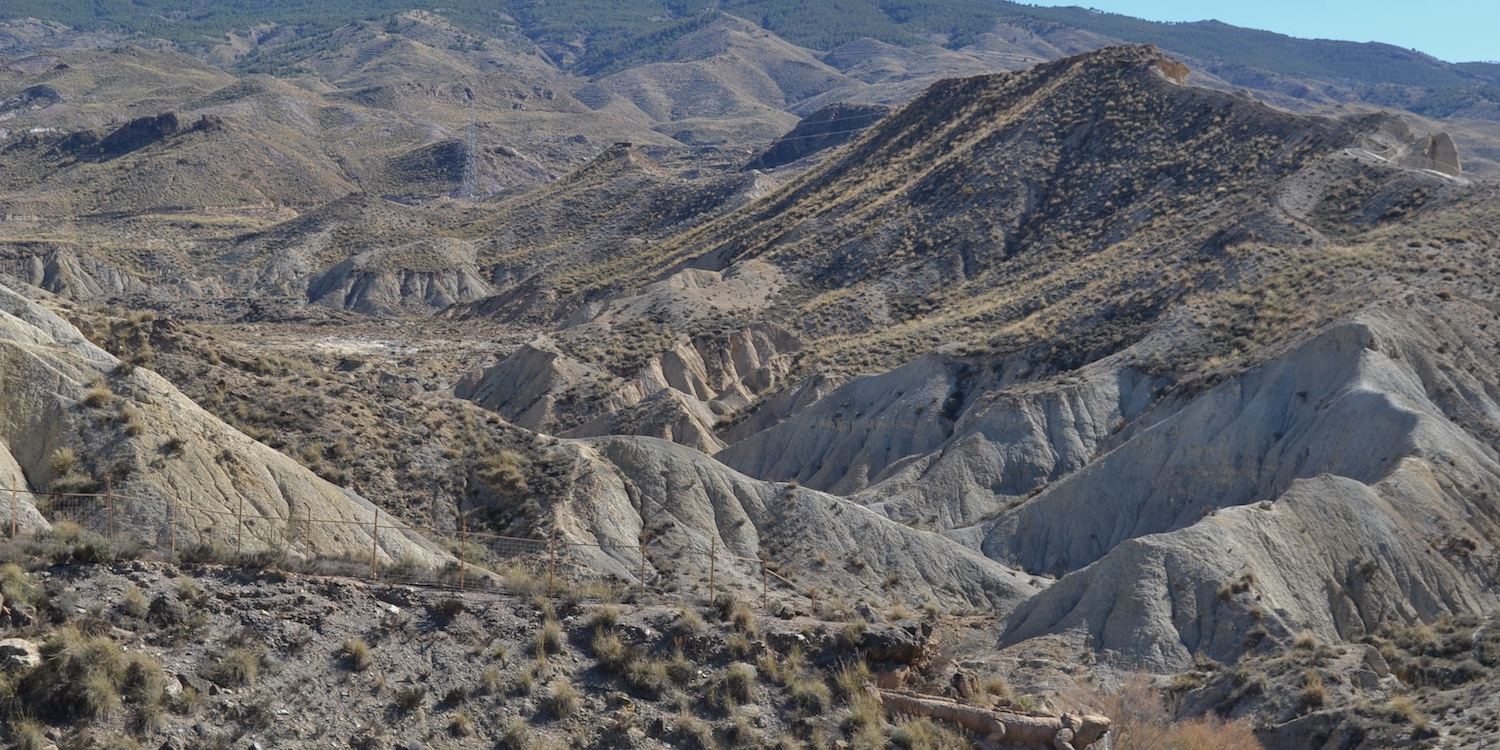 De Tabernas woestijn in de provincie Almería (Andalusië)